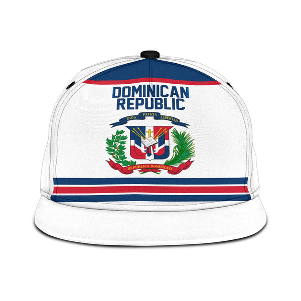 Dominican Republic Snapback Hat Flag & Coat Of Arms Hockey Style