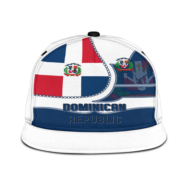 Dominican Republic Snapback Hat Flag & Coat Of Arms Leather Style