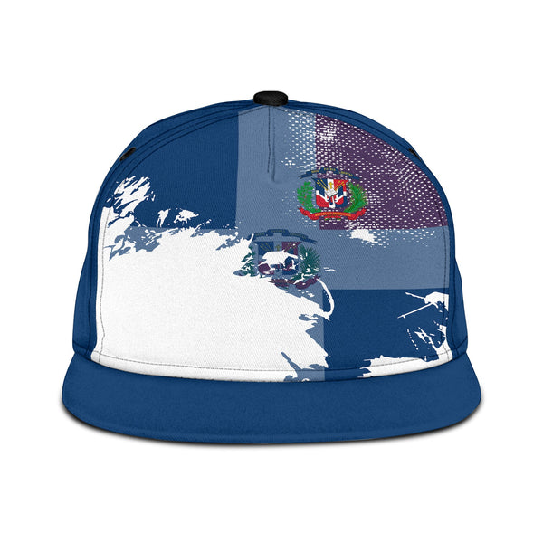 Dominican Republic Snapback Hat Flag & Coat Of Arms Paint Style