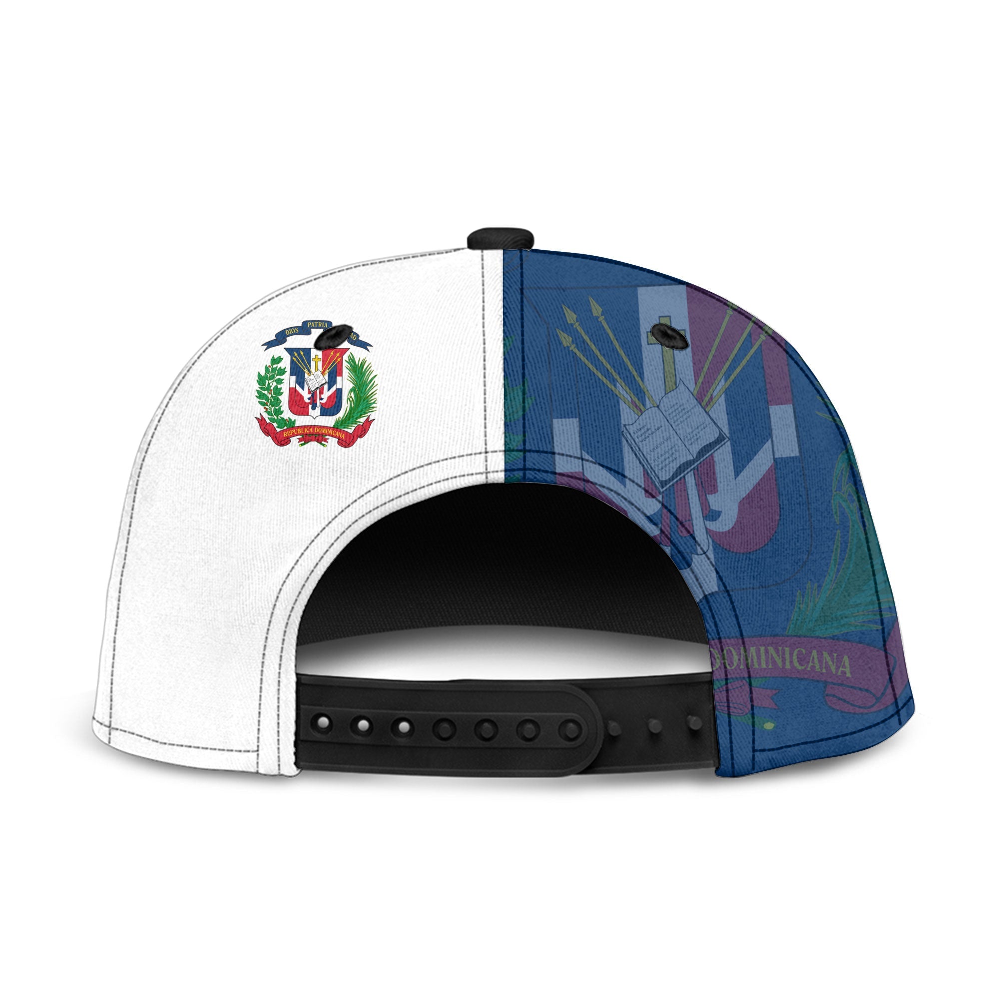 Dominican Republic Snapback Hat Flag & Coat Of Arms Skull Style