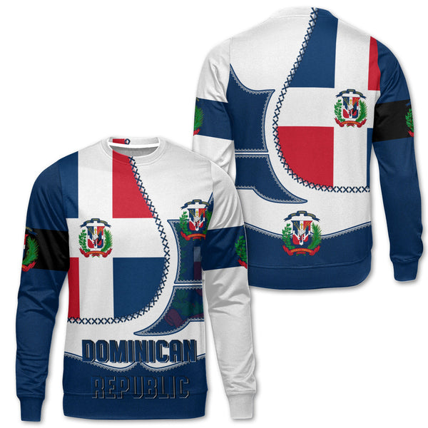 Dominican Republic Sweatshirt Flag & Coat Of Arms Leather Style