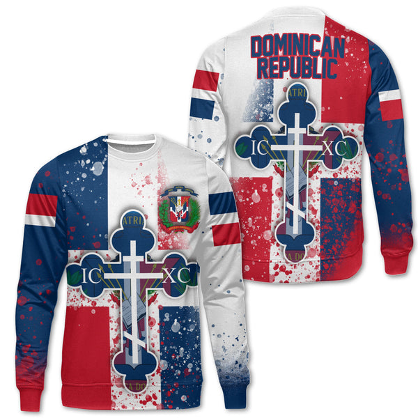 Dominican Republic Sweatshirt Flag & Coat Of Arms Orthodox Style