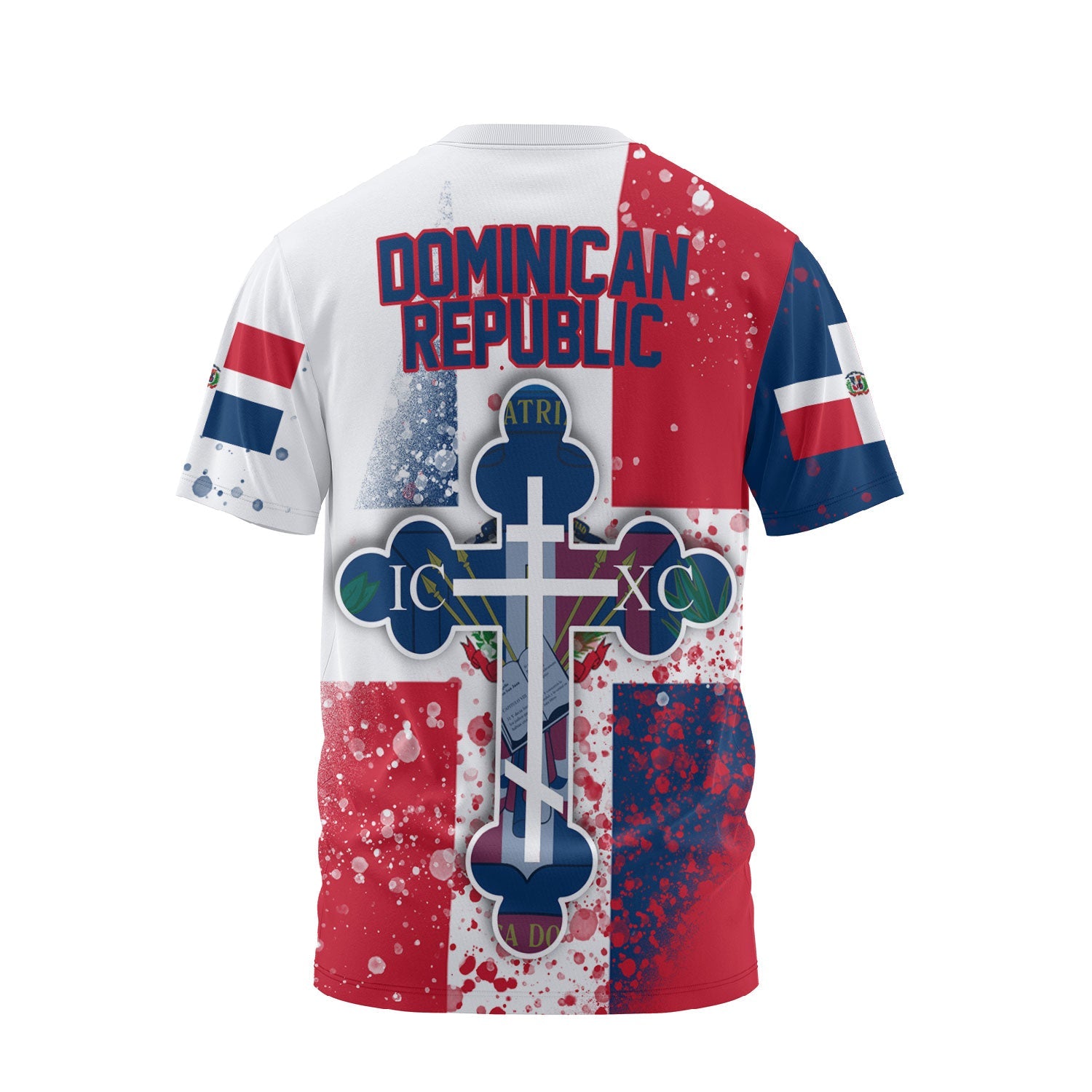 Dominican Republic T Shirt Flag & Coat Of Arms Orthodox Style