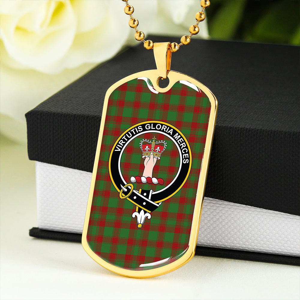 Donachie Modern Clan Badge Classic Tartan Dog Tag Necklace