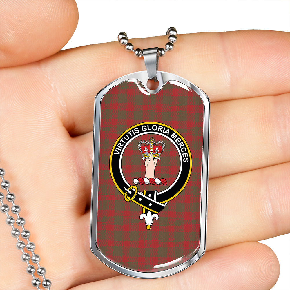 Donachie Weathered Clan Badge Classic Tartan Dog Tag Necklace