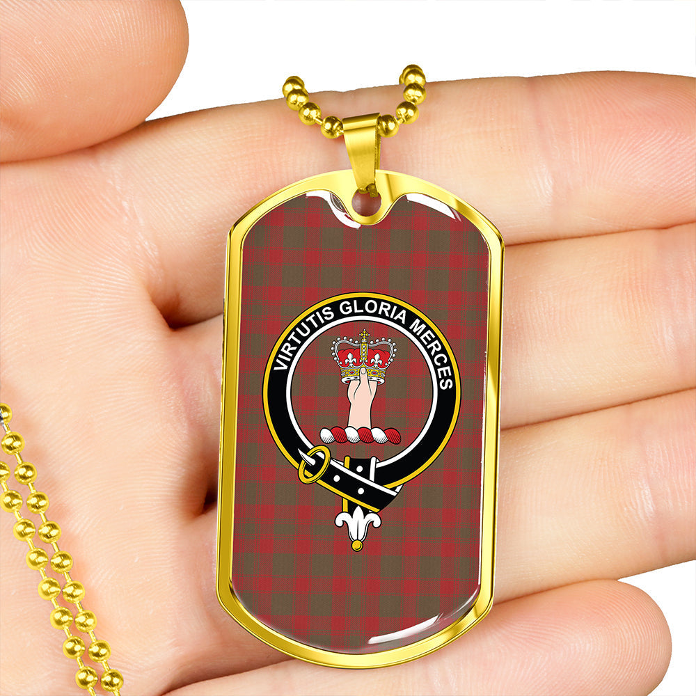 Donachie Weathered Clan Badge Classic Tartan Dog Tag Necklace