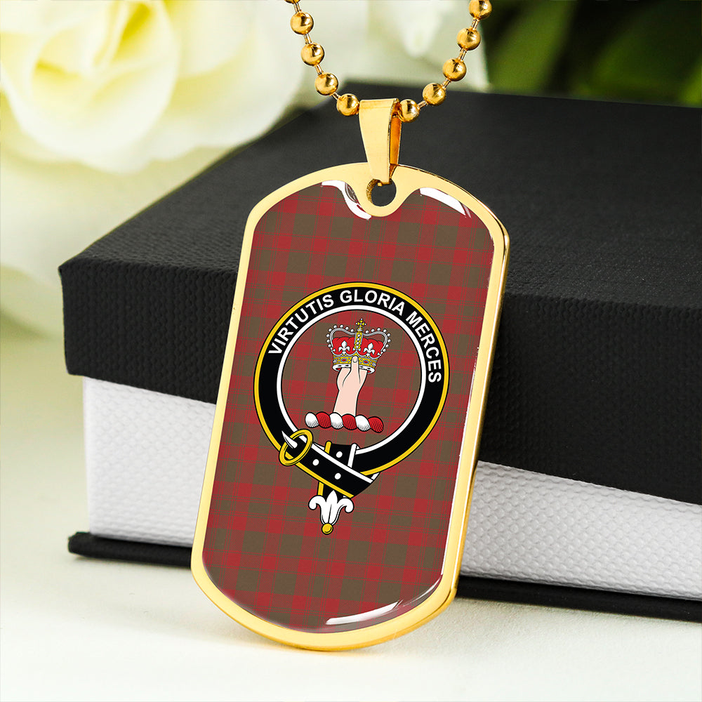 Donachie Weathered Clan Badge Classic Tartan Dog Tag Necklace