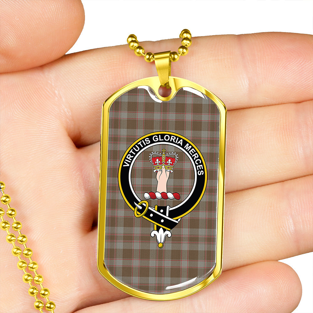 Donachie of Brochloch Hunting Weathered Clan Badge Classic Tartan Dog Tag Necklace