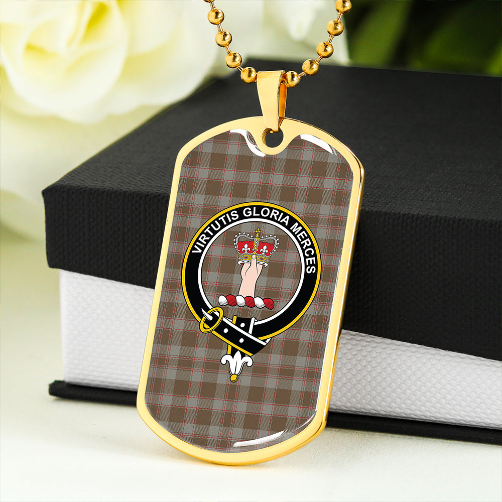 Donachie of Brochloch Hunting Weathered Clan Badge Classic Tartan Dog Tag Necklace