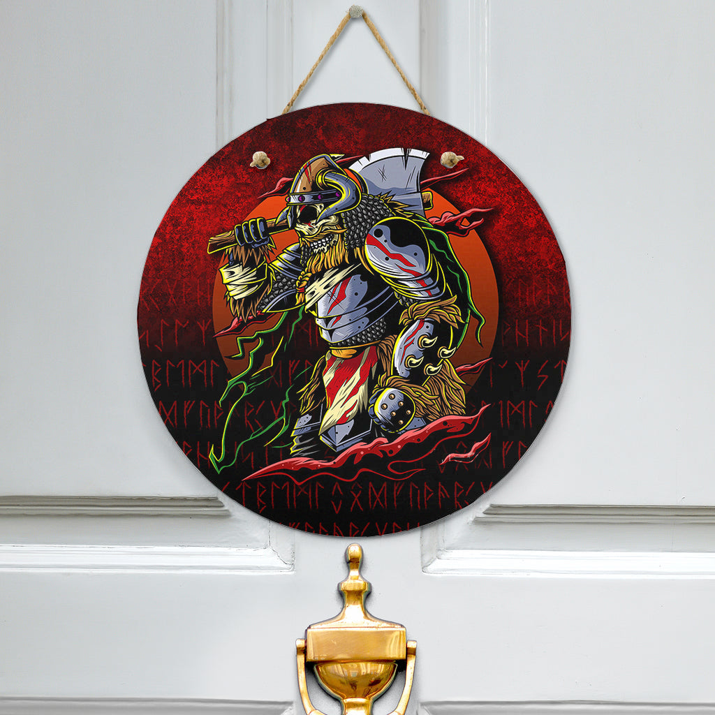 Viking Handing Door Sign Samurai Viking Warrior Ronin Berserk Armor Ax ...