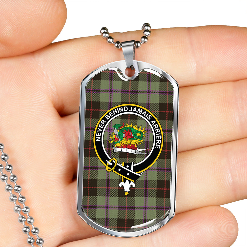 Douglas Black Weathered Clan Badge Classic Tartan Dog Tag Necklace