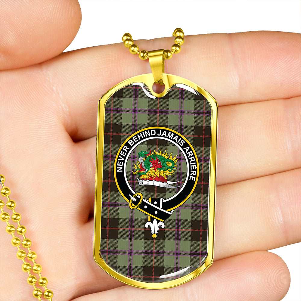 Douglas Black Weathered Clan Badge Classic Tartan Dog Tag Necklace