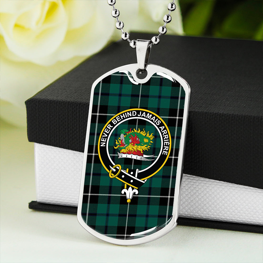 Douglas Modern Clan Badge Classic Tartan Dog Tag Necklace