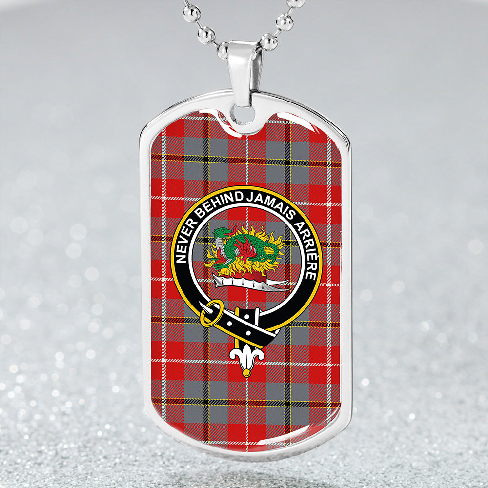 Douglas Red Modern Clan Badge Classic Tartan Dog Tag Necklace