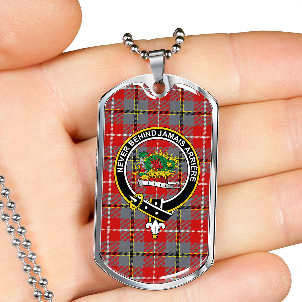 Douglas Red Modern Clan Badge Classic Tartan Dog Tag Necklace