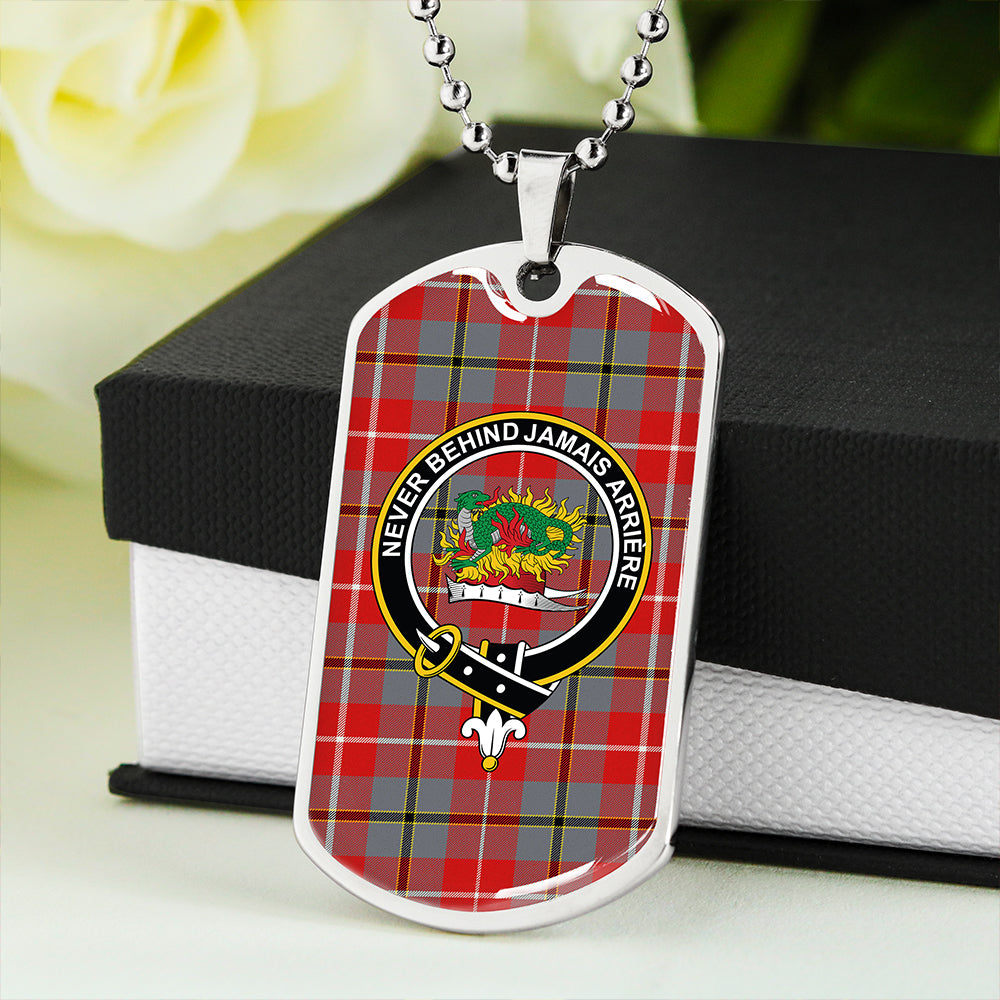Douglas Red Modern Clan Badge Classic Tartan Dog Tag Necklace