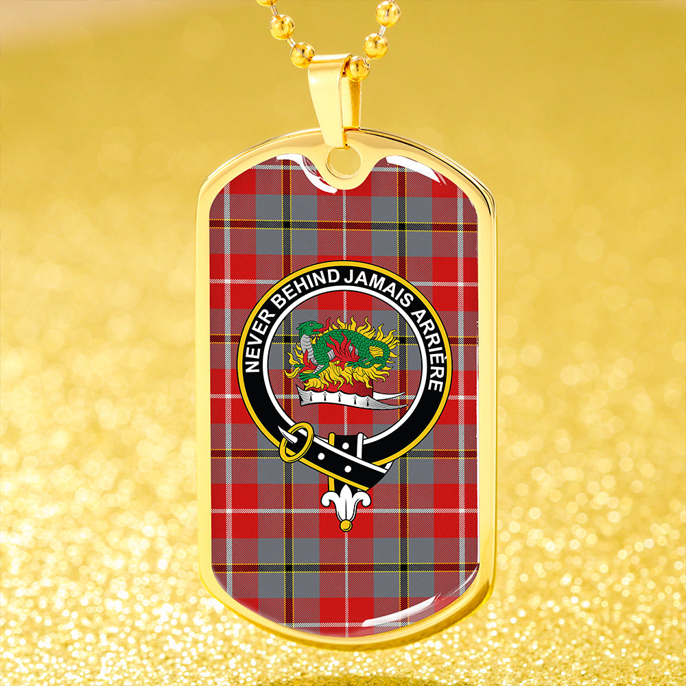Douglas Red Modern Clan Badge Classic Tartan Dog Tag Necklace