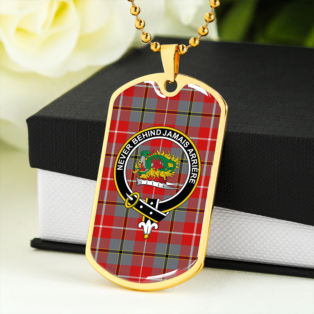 Douglas Red Modern Clan Badge Classic Tartan Dog Tag Necklace