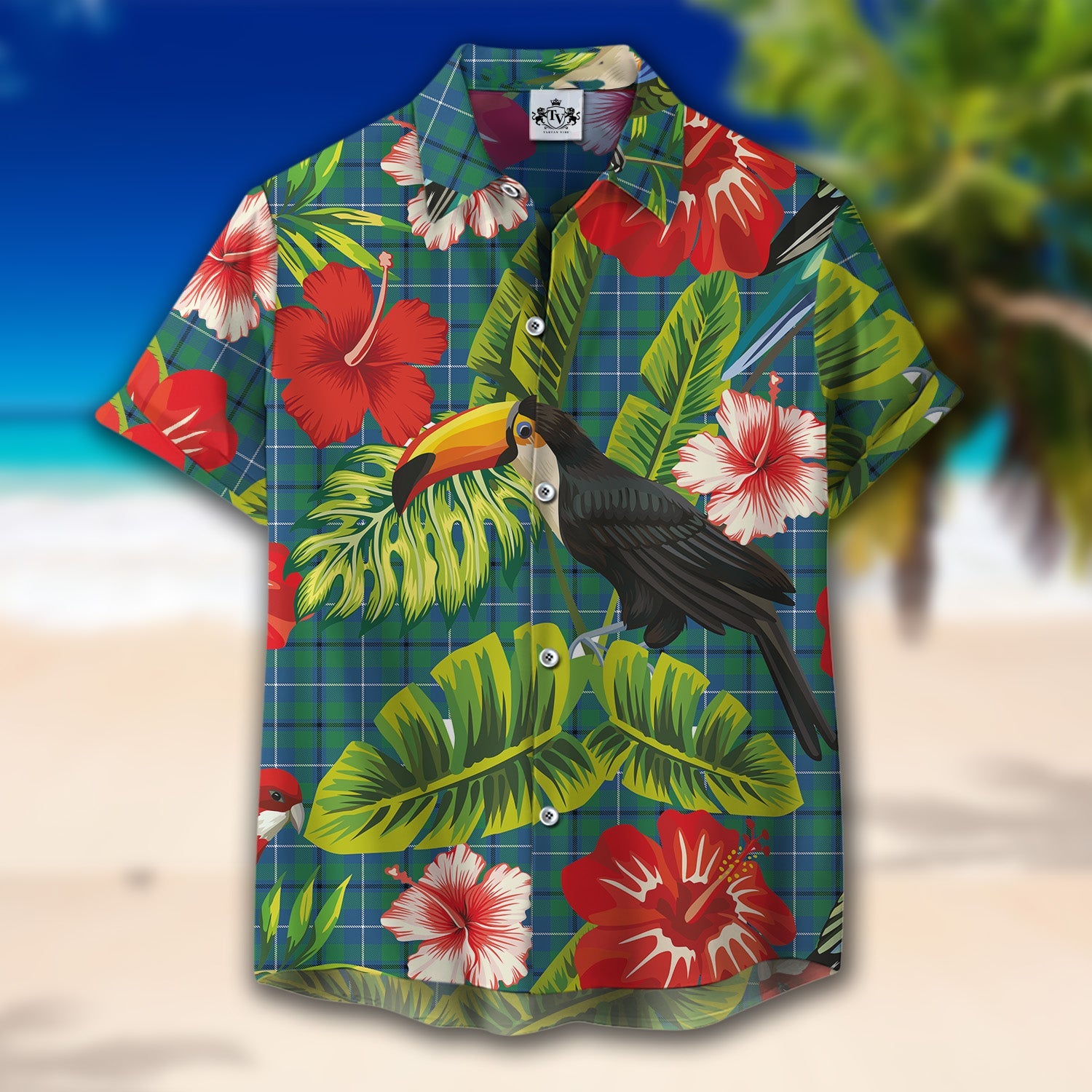 Scottish Tartan Douglas Ancient Clan Hawaiian Shirt Hibiscus - Tropical Garden Style