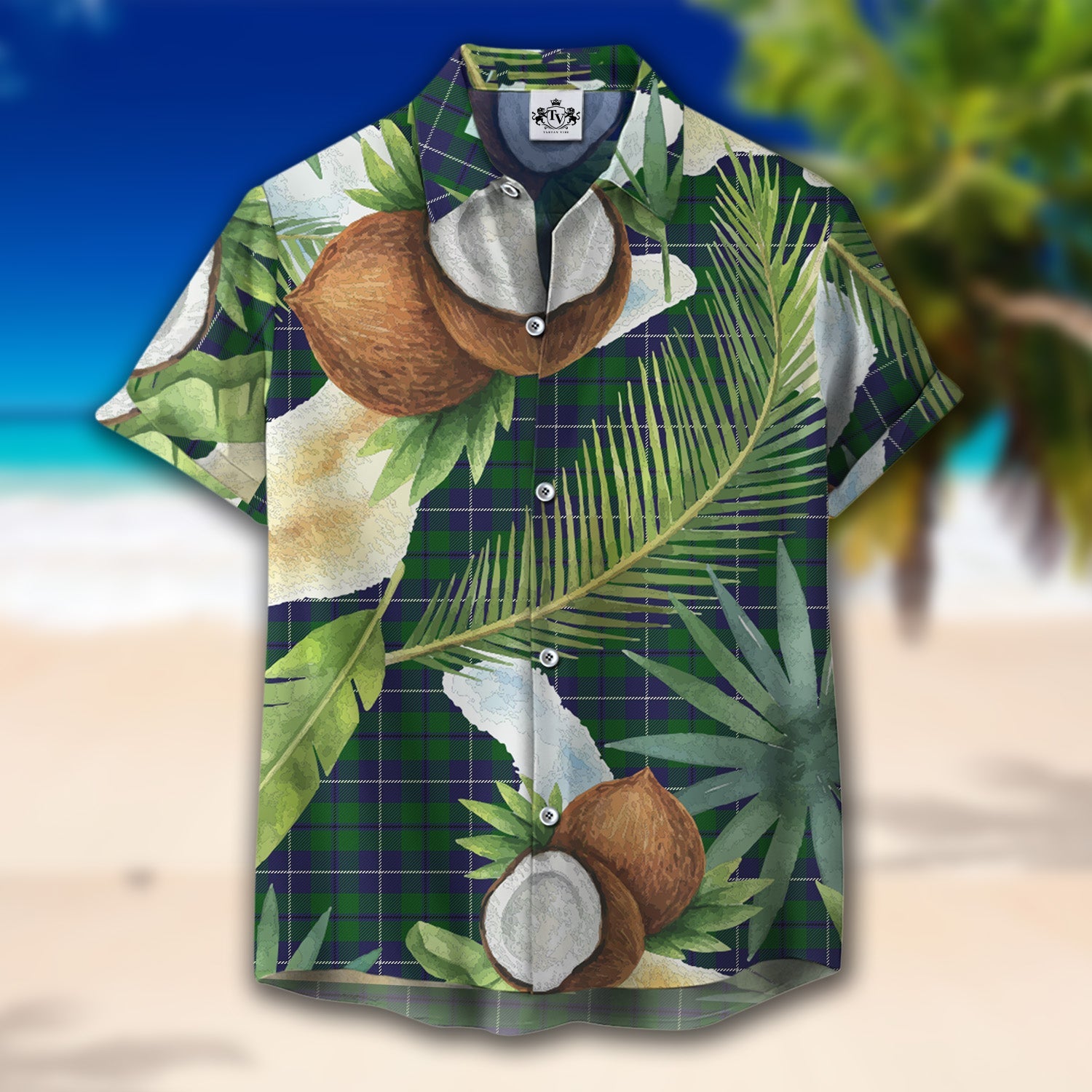 Scottish Tartan Douglas Green Clan Hawaiian Shirt Hibiscus - Tropical Garden Style