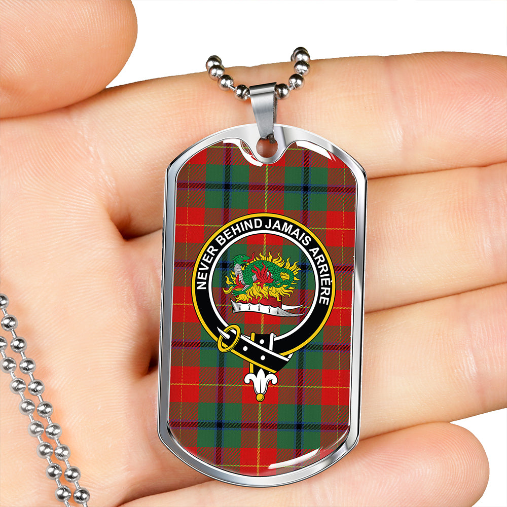 Douglas of Roxburgh Modern Clan Badge Classic Tartan Dog Tag Necklace