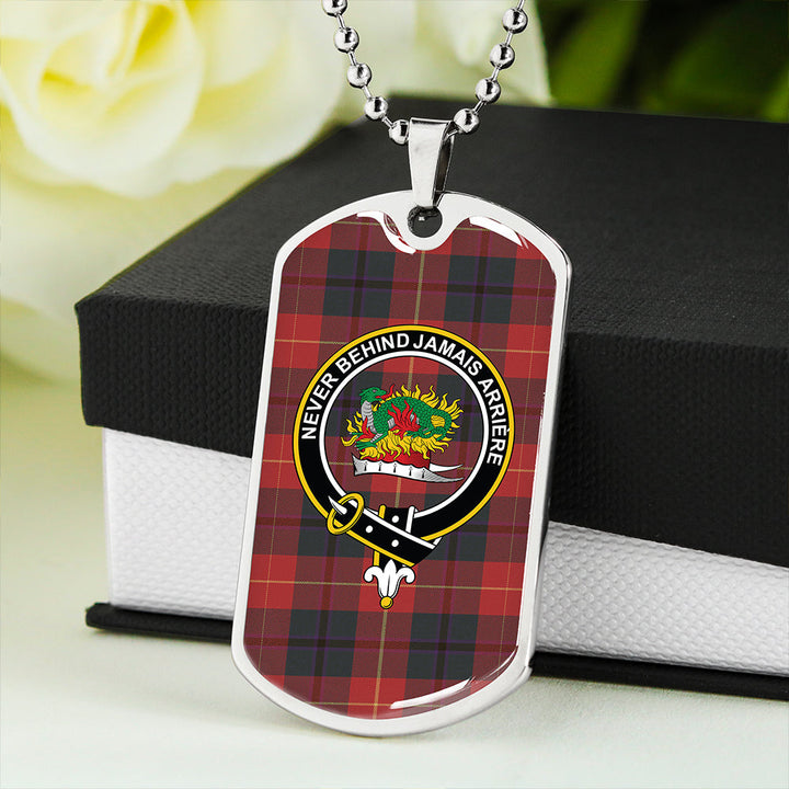 Douglas of Roxburgh Weathered Tartan Crest Dog Tag Necklace – To The Closet