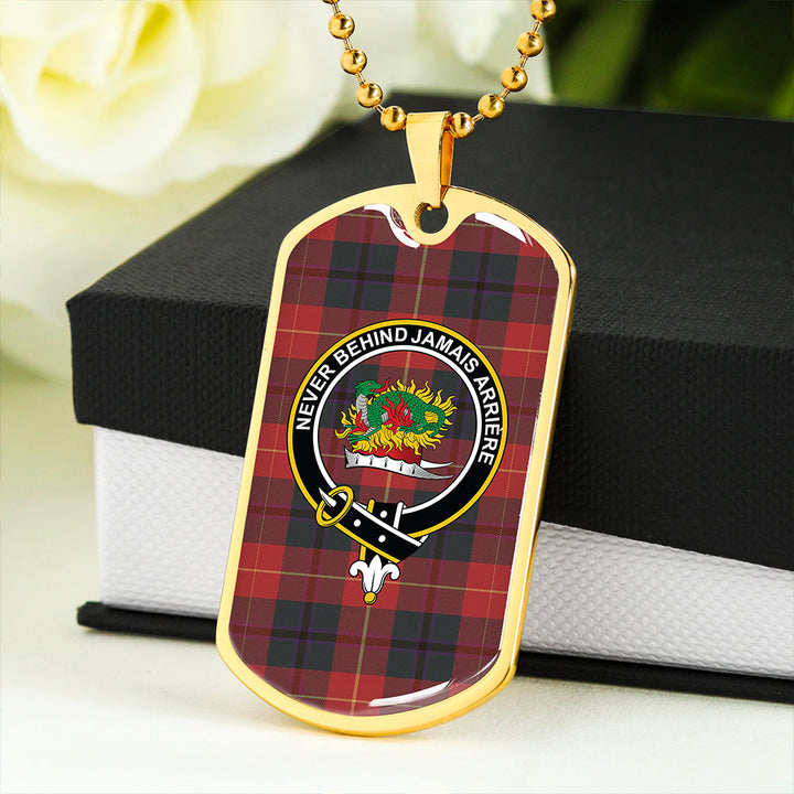 Doug Roxburgh Douglas of Roxburgh Weathered Tartan Crest Dog Tag Necklace – To The Closet