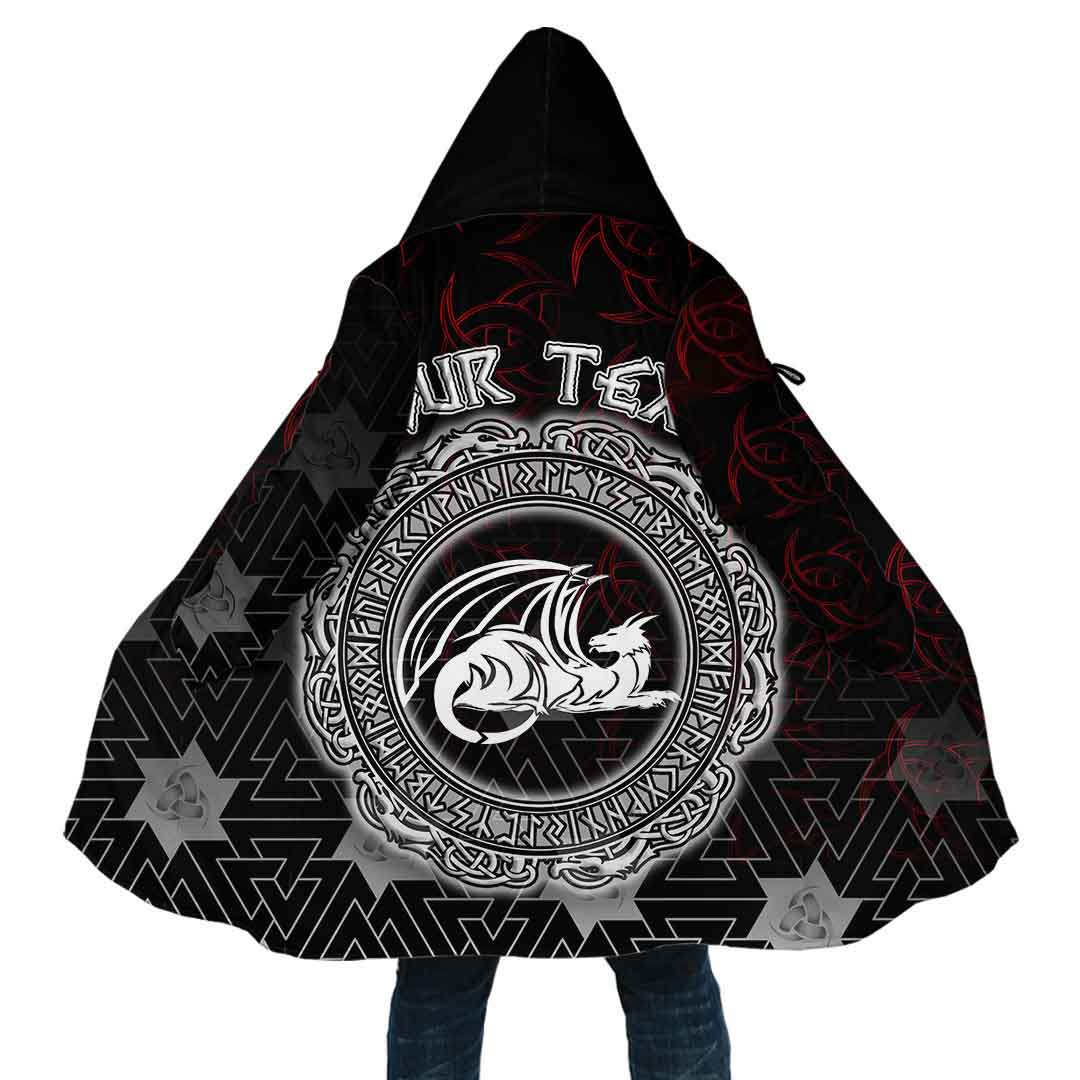 Custom Viking Hooded Coat Dragon Ancient Fire Breathing Monster Special Style