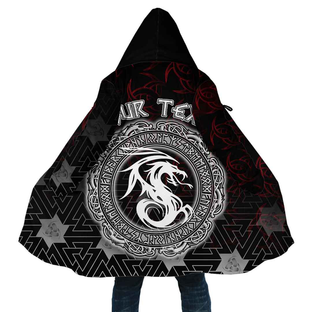 Custom Viking Hooded Coat Dragon Symbol Tattoo Special Style