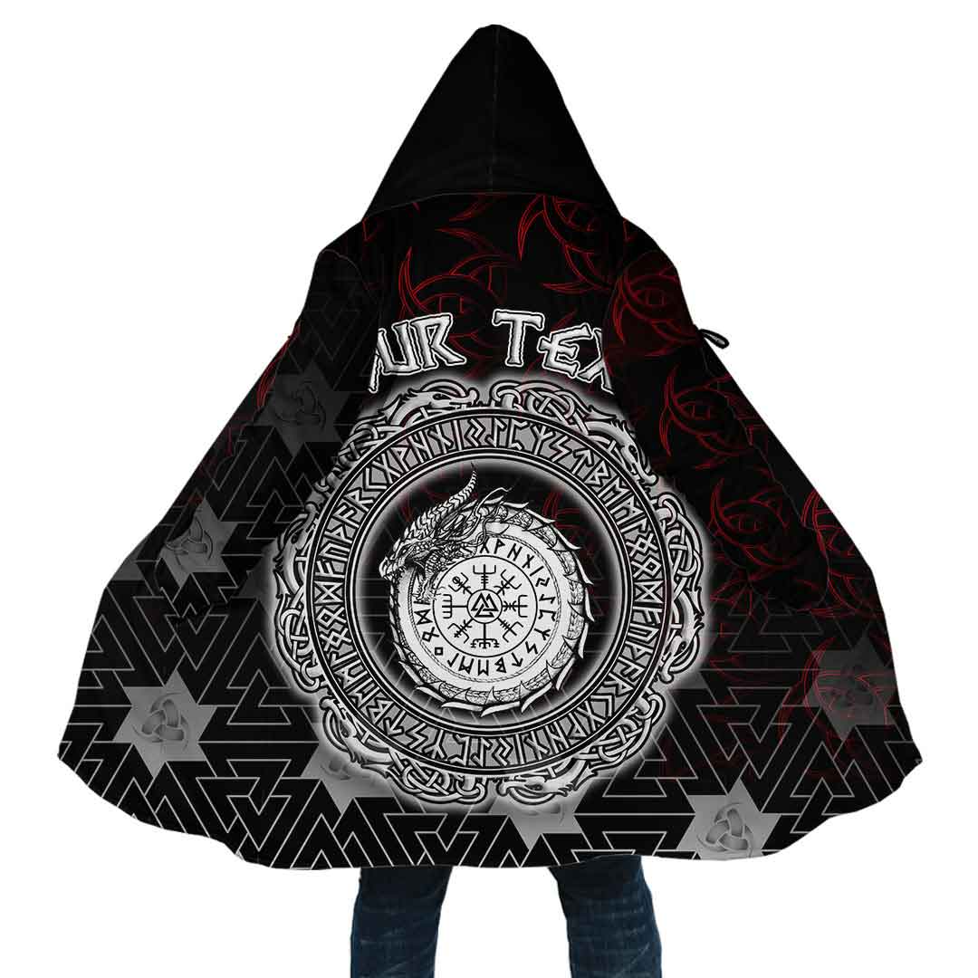 Custom Viking Hooded Coat Dragon Vegvisir Special Style