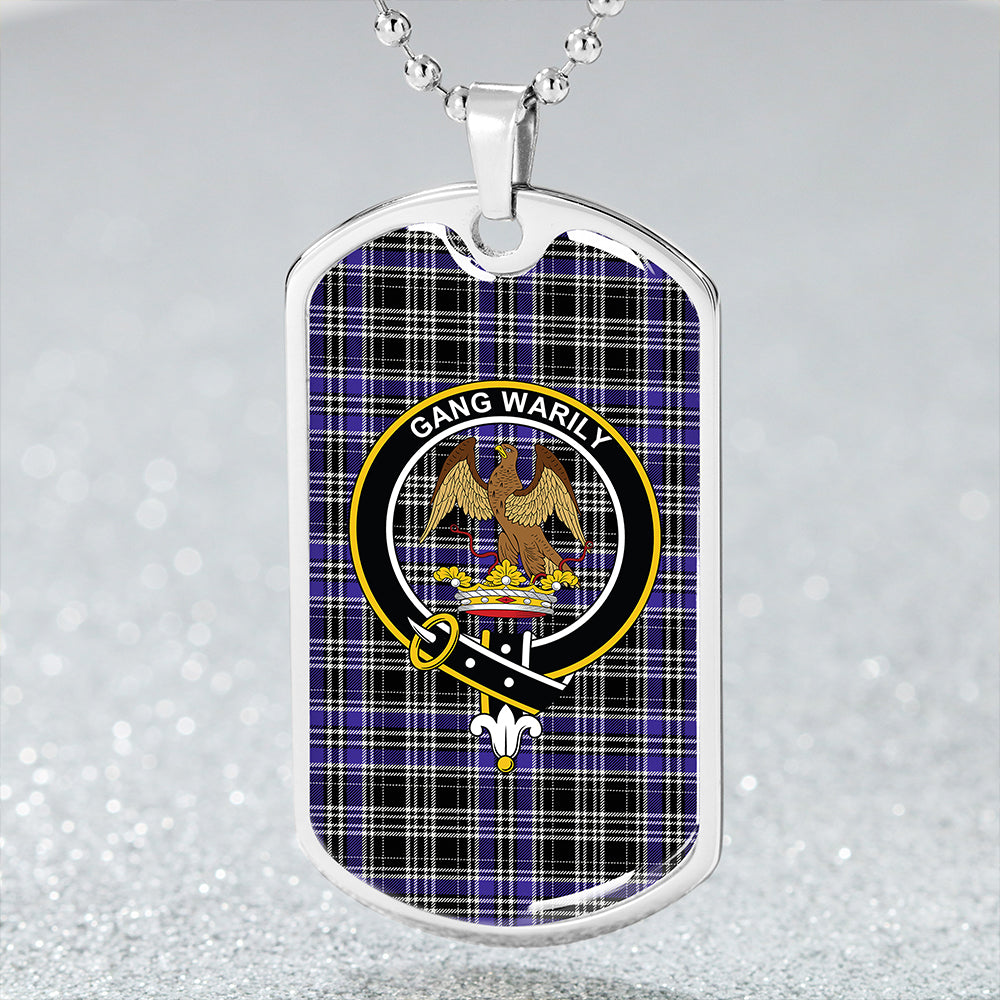 Drummond Clans Originaux Purple Modern Clan Badge Classic Tartan Dog Tag Necklace