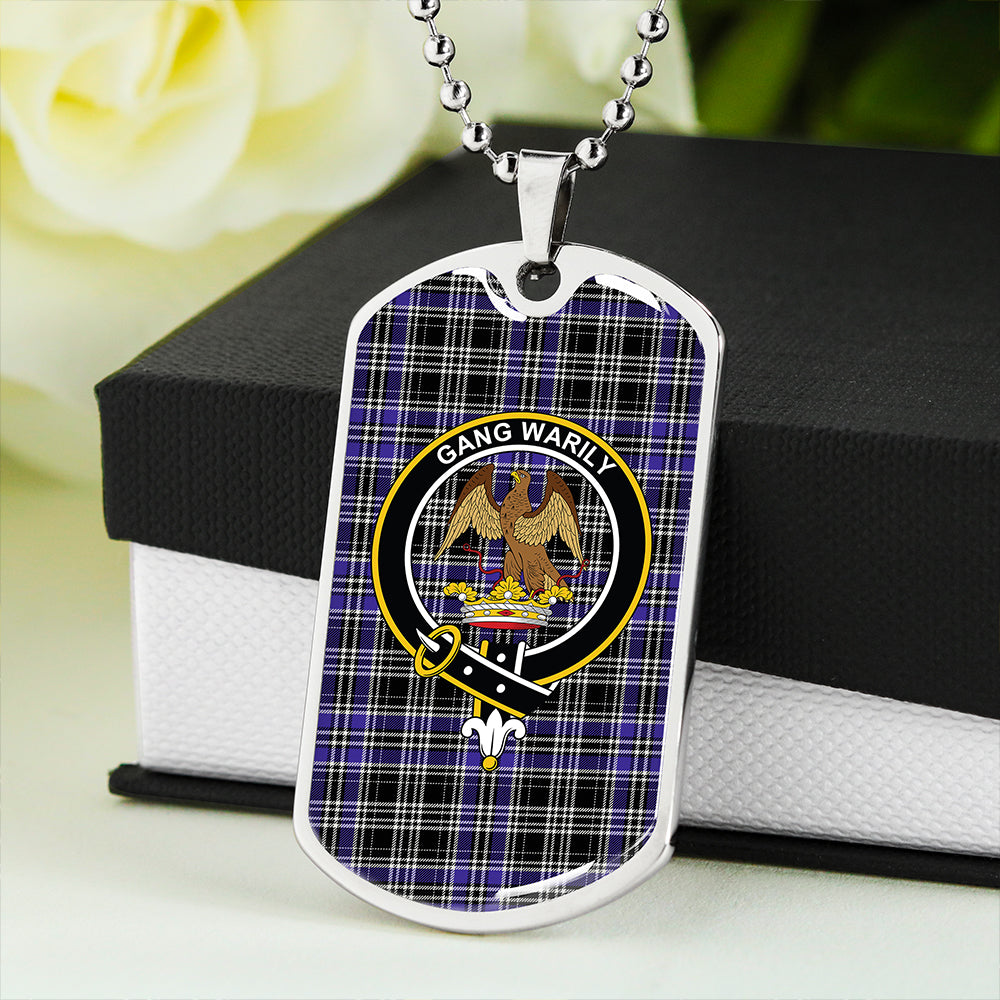 Drummond Clans Originaux Purple Modern Clan Badge Classic Tartan Dog Tag Necklace