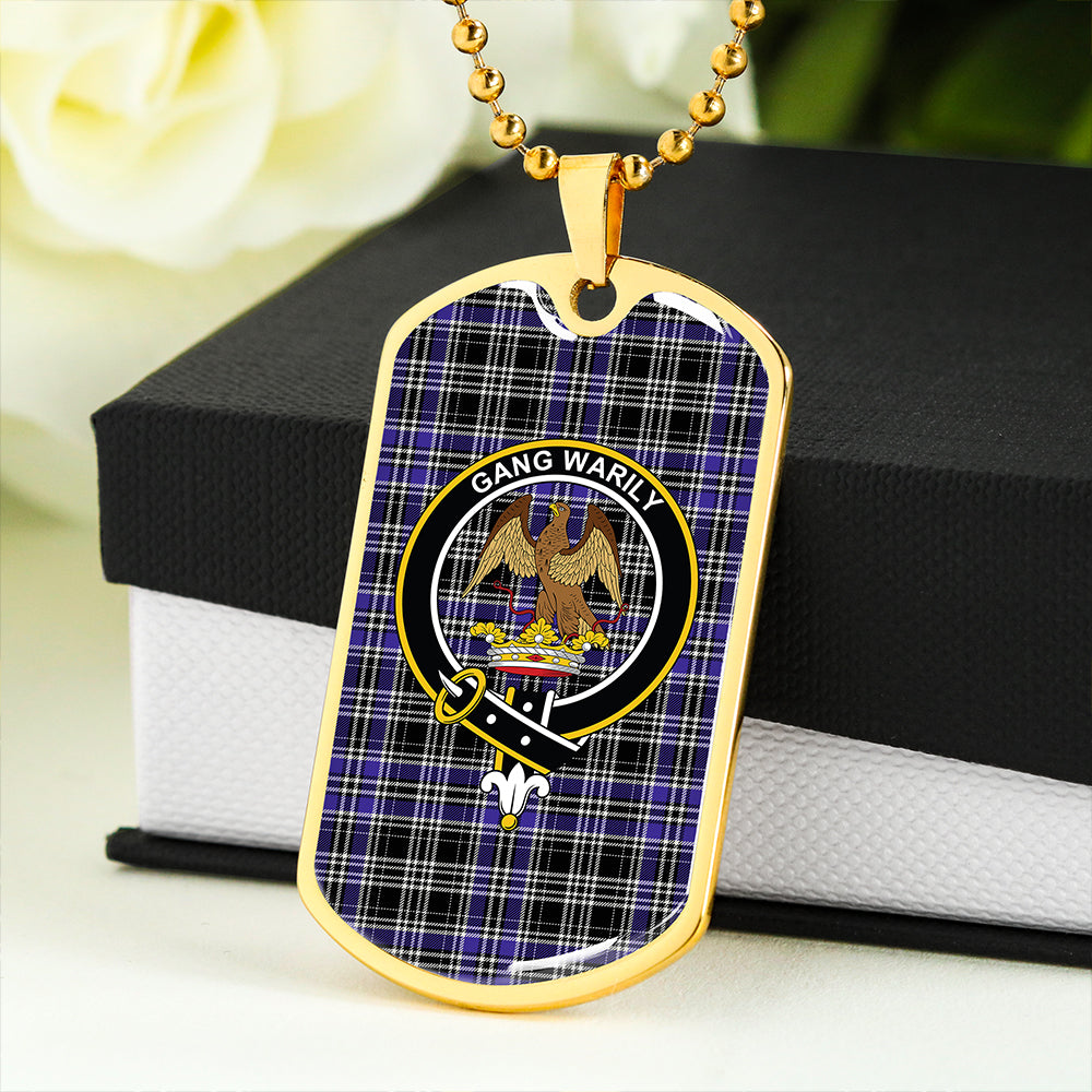 Drummond Clans Originaux Purple Modern Clan Badge Classic Tartan Dog Tag Necklace