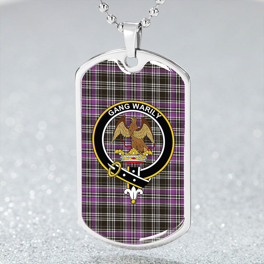 Drummond Clans Originaux Purple Weathered Clan Badge Classic Tartan Dog Tag Necklace