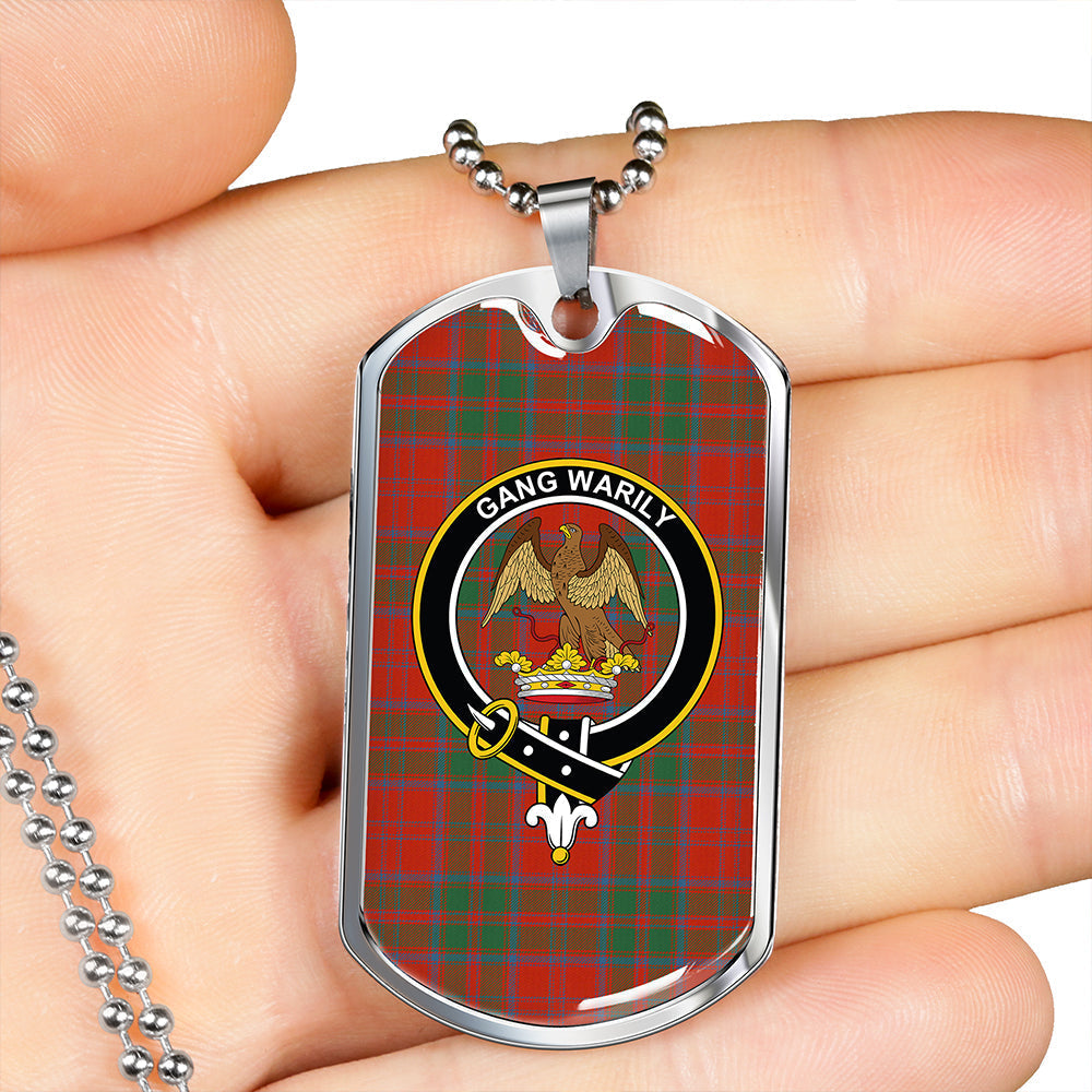Drummond Grant Ancient Clan Badge Classic Tartan Dog Tag Necklace