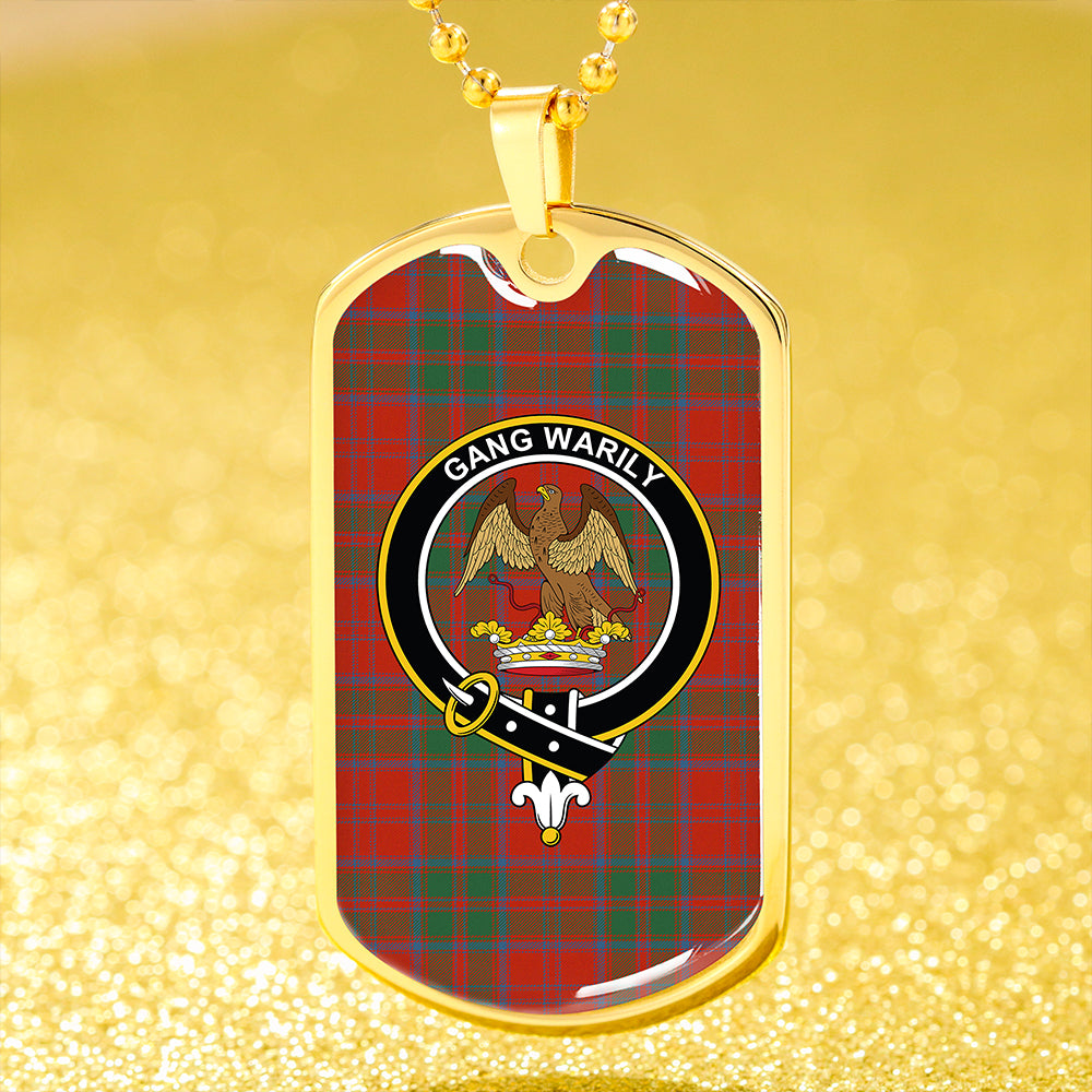 Drummond Grant Ancient Clan Badge Classic Tartan Dog Tag Necklace
