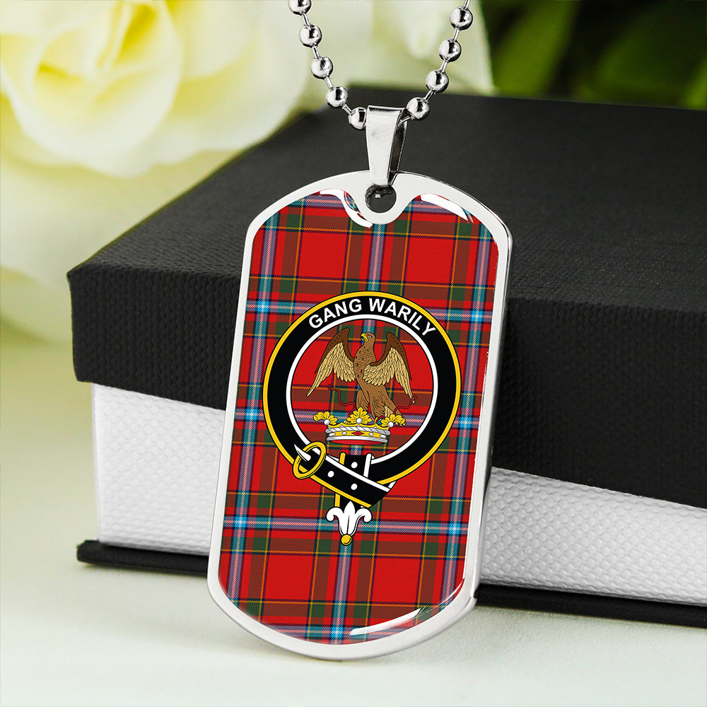 Drummond of Fingask Modern Clan Badge Classic Tartan Dog Tag Necklace