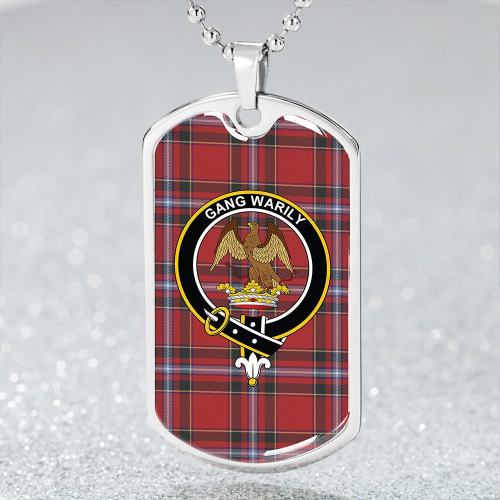 Drummond of Fingask Weathered Clan Badge Classic Tartan Dog Tag Necklace