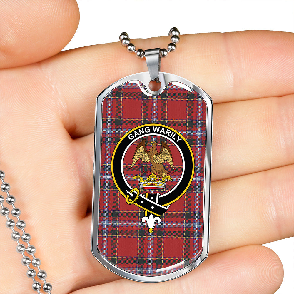 Drummond of Fingask Weathered Clan Badge Classic Tartan Dog Tag Necklace
