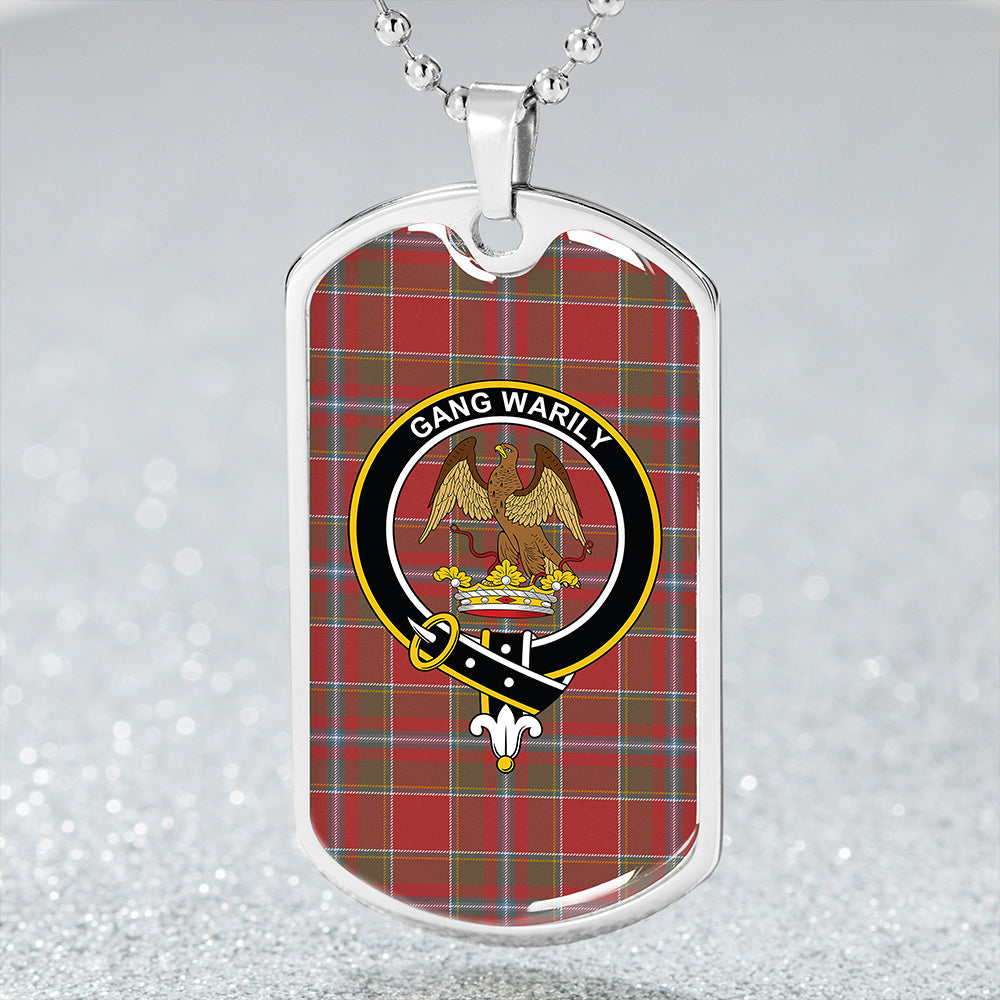 Drummond of Perth Weathered Clan Badge Classic Tartan Dog Tag Necklace