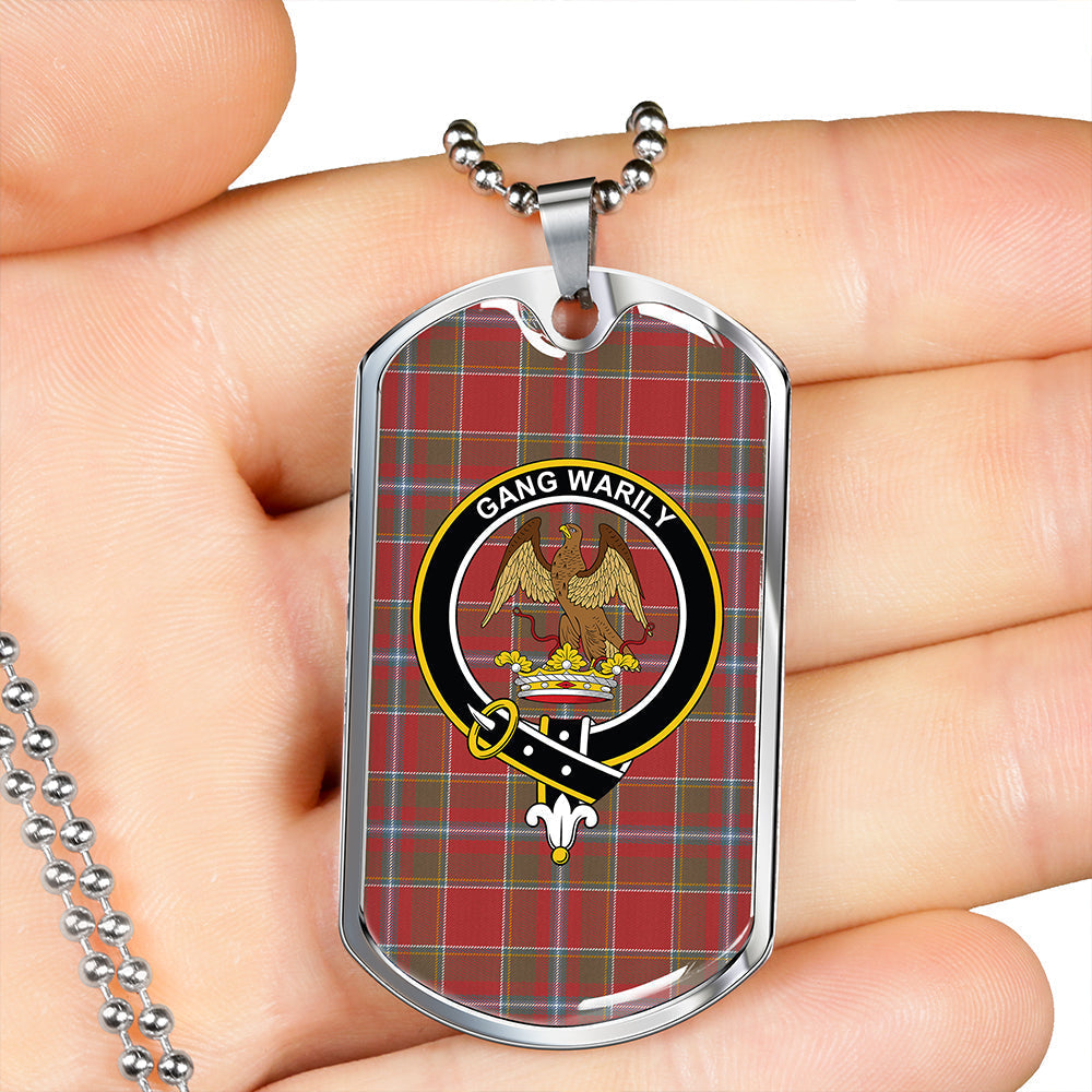 Drummond of Perth Weathered Clan Badge Classic Tartan Dog Tag Necklace