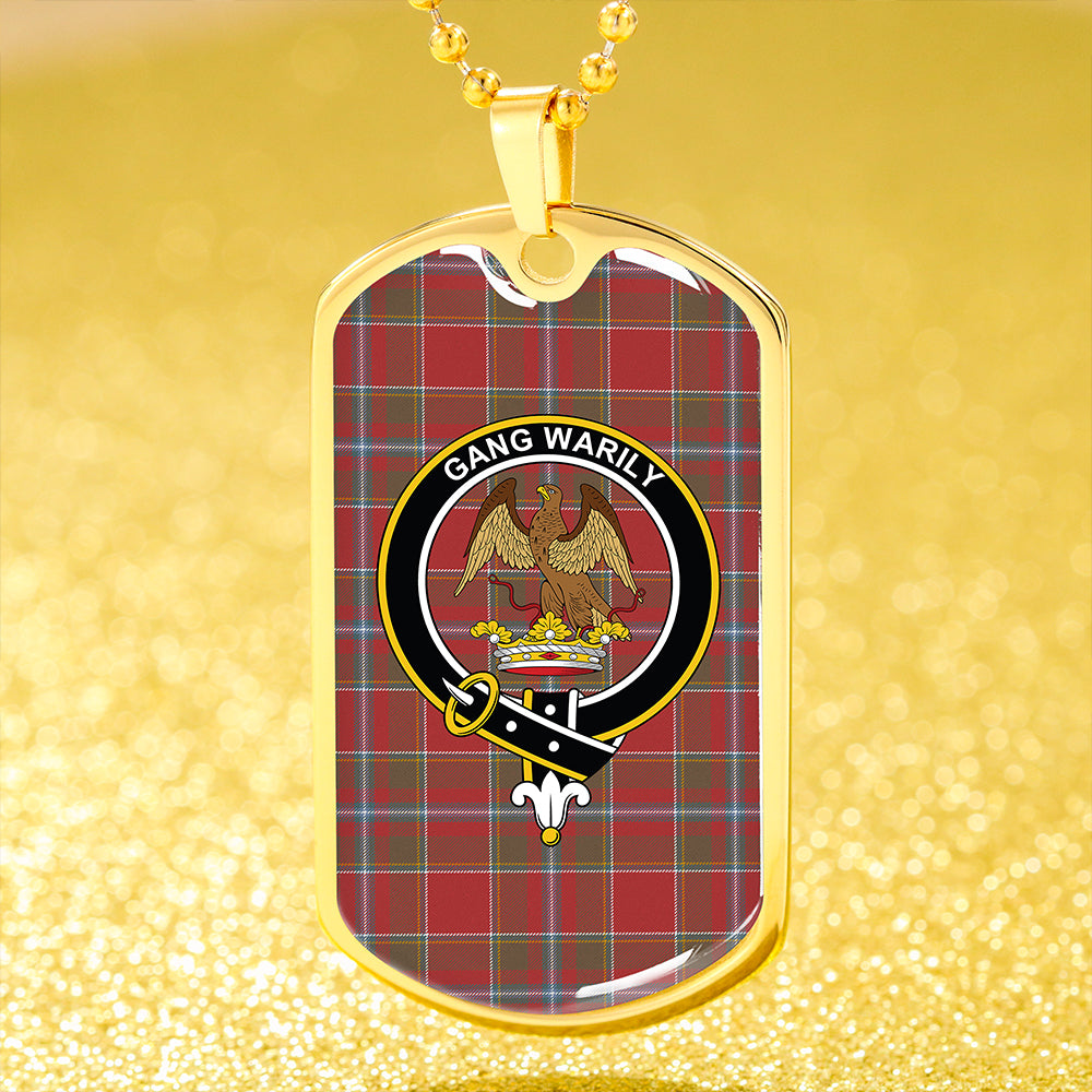 Drummond of Perth Weathered Clan Badge Classic Tartan Dog Tag Necklace