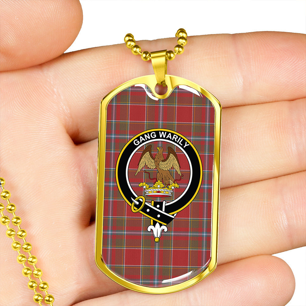 Drummond of Perth Weathered Clan Badge Classic Tartan Dog Tag Necklace