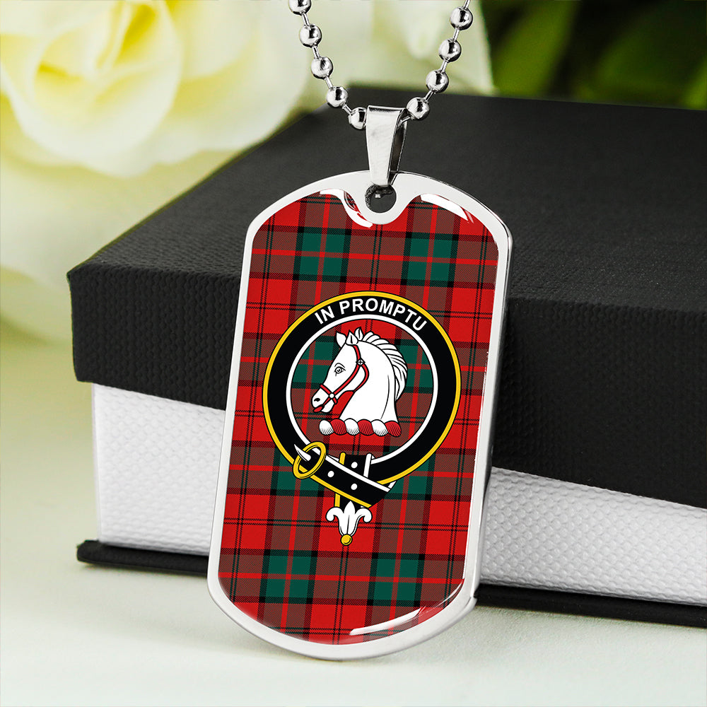 Dunbar Modern Clan Badge Classic Tartan Dog Tag Necklace