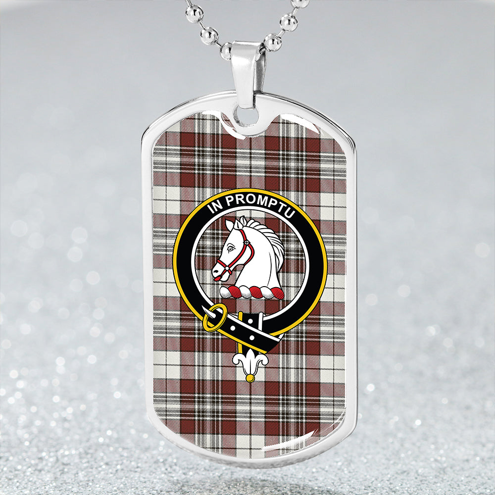 Dunbar Plaid Clan Badge Classic Tartan Dog Tag Necklace