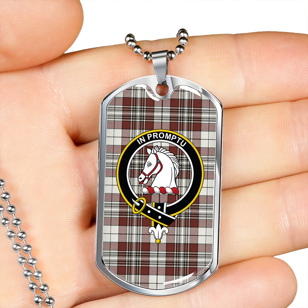 Dunbar Plaid Clan Badge Classic Tartan Dog Tag Necklace
