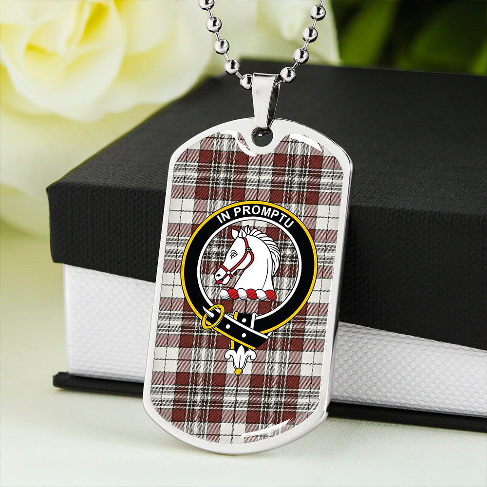 Dunbar Plaid Clan Badge Classic Tartan Dog Tag Necklace