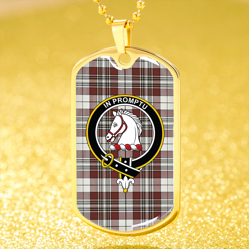 Dunbar Plaid Clan Badge Classic Tartan Dog Tag Necklace