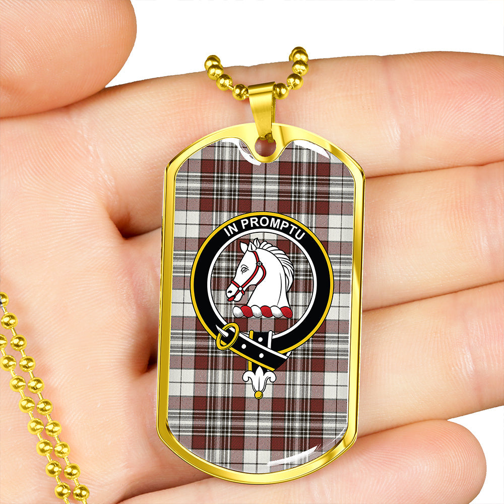 Dunbar Plaid Clan Badge Classic Tartan Dog Tag Necklace