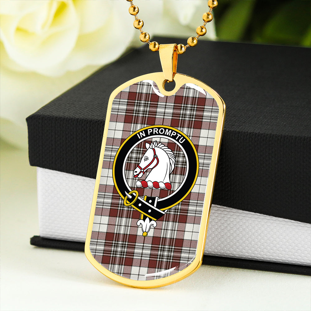 Dunbar Plaid Clan Badge Classic Tartan Dog Tag Necklace